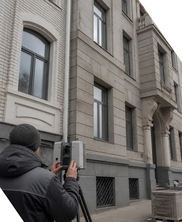 Лазерное сканирование фасадов зданий для обследования в Богородицке
